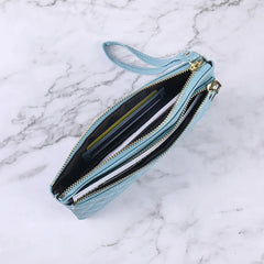 Western Style Wallet Ladies Long Zipper Solid Rhombus Thin Multi-function