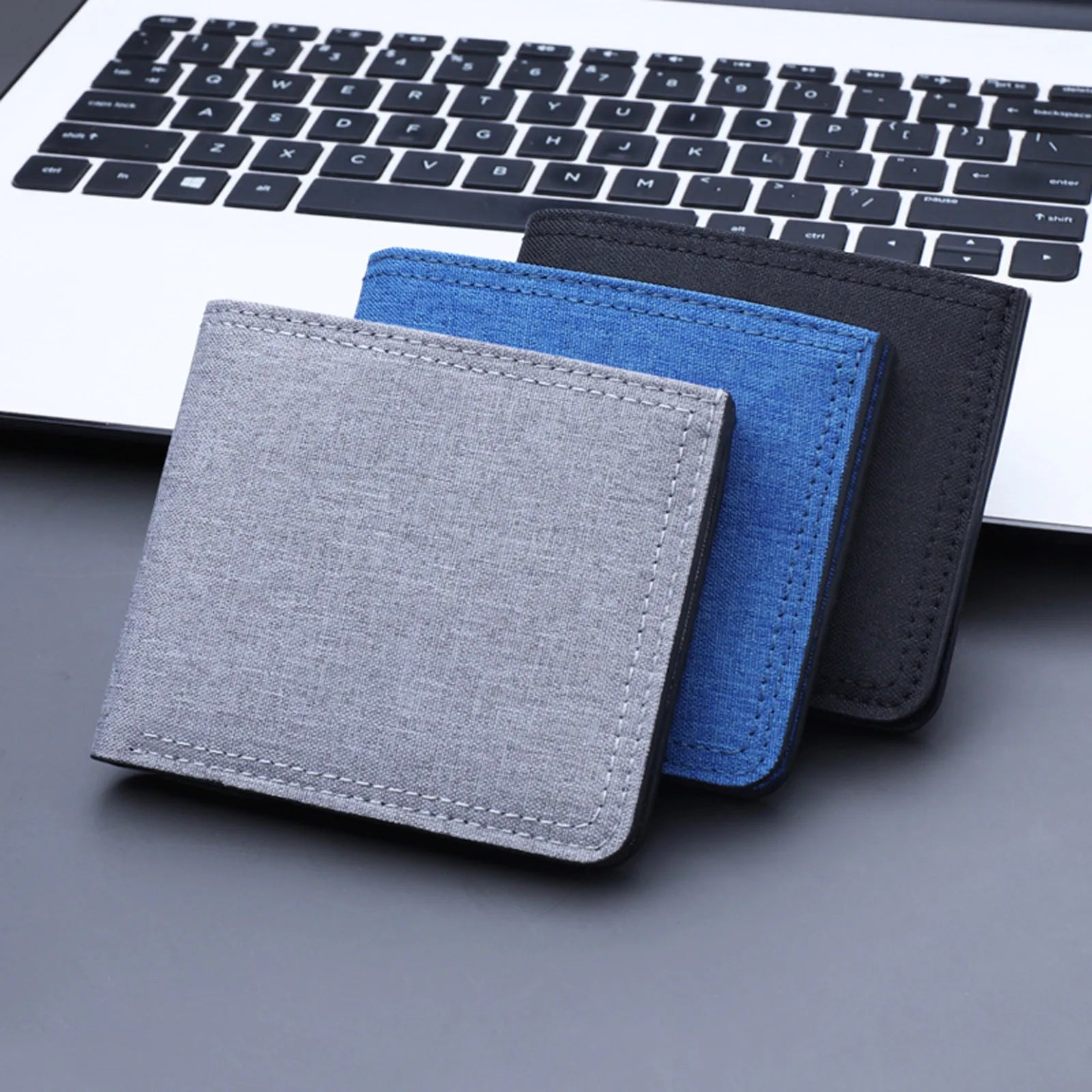 Men's Short Canvas Wallet with ID Slot