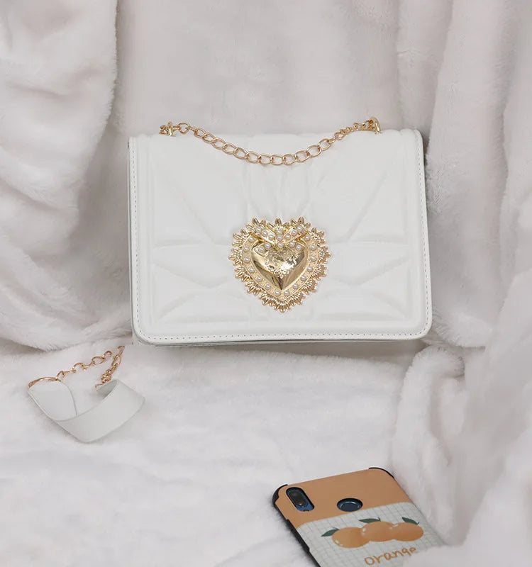 Leather Shoulder Bags for Women Retro Heart Female Bag