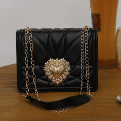 Leather Shoulder Bags for Women Retro Heart Female Bag