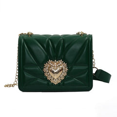 Leather Shoulder Bags for Women Retro Heart Female Bag