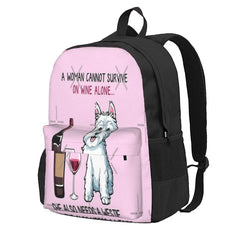 Westie And Wine Funny Dog 2 Backpacks Men's Backpacks Bags For Women