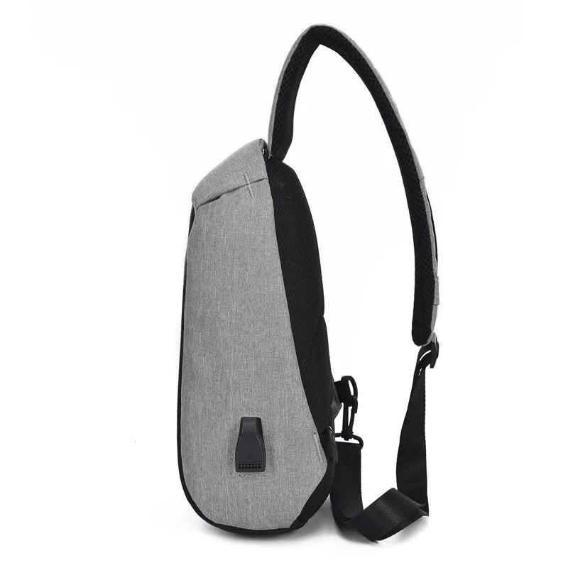 Weysfor Male Shoulder Bags USB Charging Crossbody Bags Men Anti Theft Chest Bag