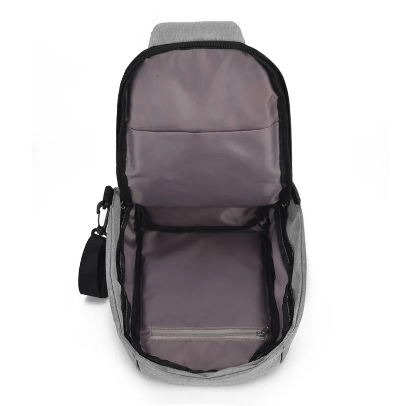 Weysfor Male Shoulder Bags USB Charging Crossbody Bags Men Anti Theft Chest Bag