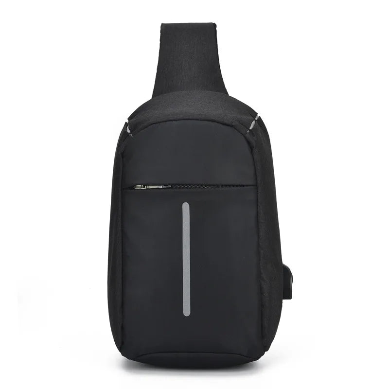 Weysfor Male Shoulder Bags USB Charging Crossbody Bags Men Anti Theft Chest Bag