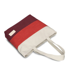Women's Canvas Tote Travel Bag Shoulder Handbag Stripe Shopping Beach Bag