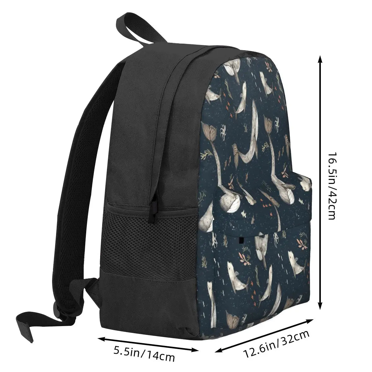 Whales Watercolor Backpack Men's Women's Kids Print School Bag