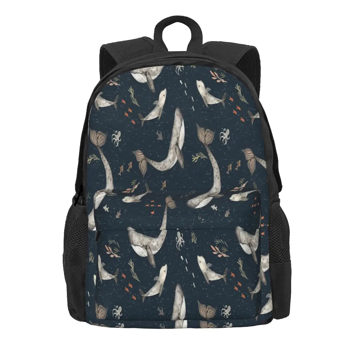 Whales Watercolor Backpack Men's Women's Kids Print School Bag