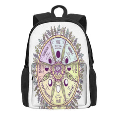 Recycled Wheel Of The Year Backpacks Men's & Women's Bags With Zipper