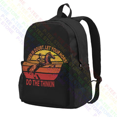 Horse Do the Thinkin Large Backpack Softback Gym Tote Bag