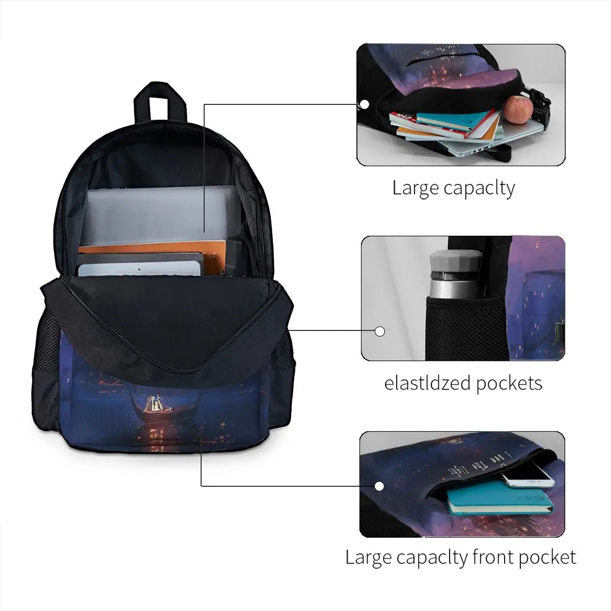 Life Begin 2 Backpacks Men's Bags For Women Man Bag Anime Backpack
