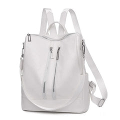 Women's Leather Travel Rucksack Shoulder Bag Waterproof Nylon Backpack