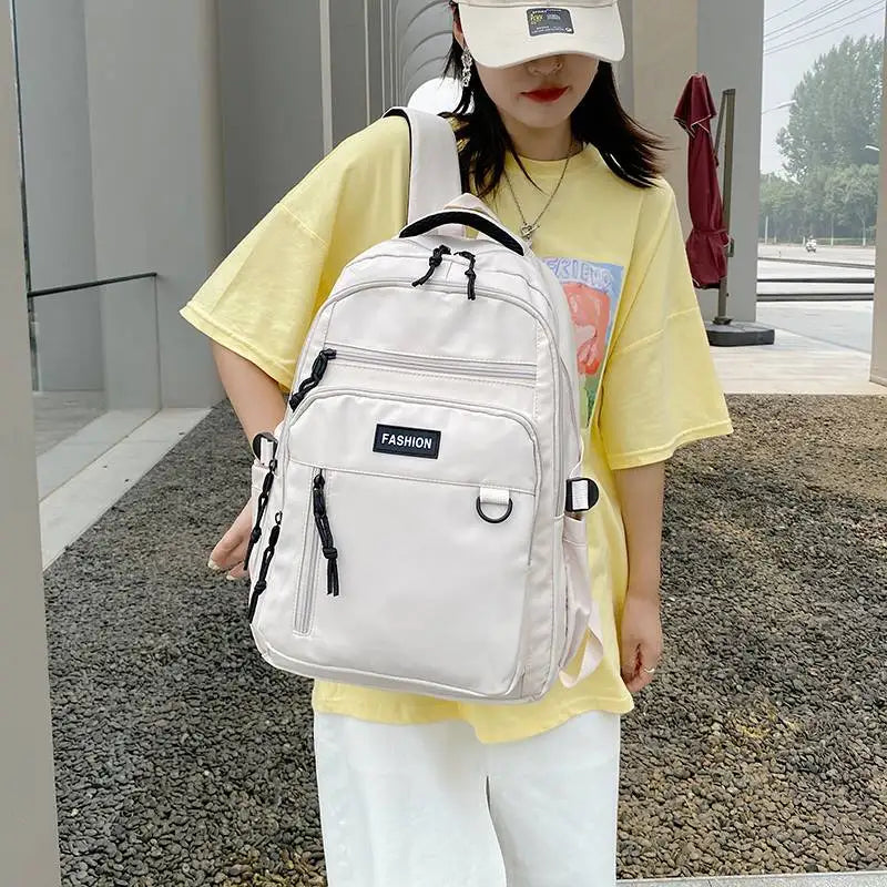 Nylon School Bag Teen Girls Travel Rucksack Casual Ladies Backpacks
