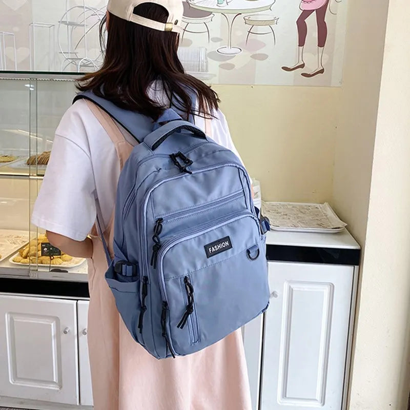 Nylon School Bag Teen Girls Travel Rucksack Casual Ladies Backpacks
