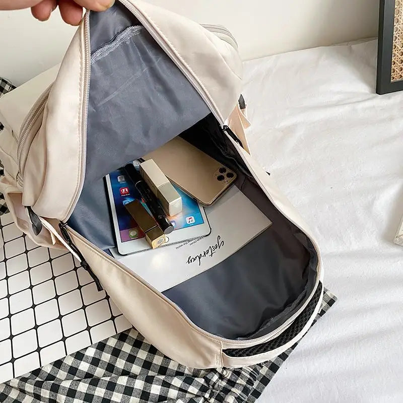 Nylon School Bag Teen Girls Travel Rucksack Casual Ladies Backpacks