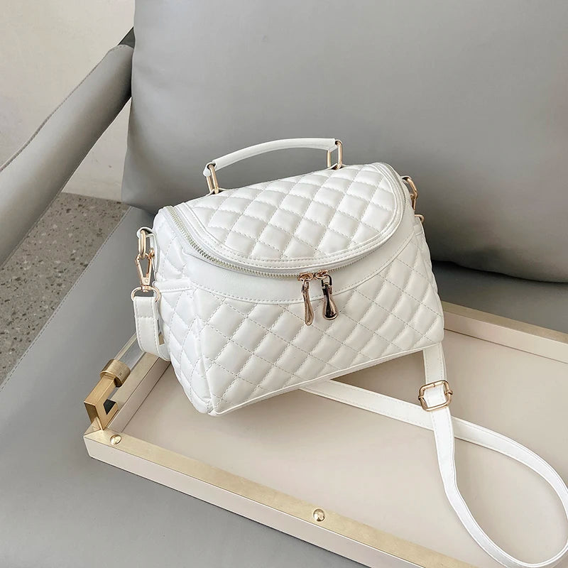 Soft PU Leather Crossbody Bag for Women Casual Bucket Handbag
