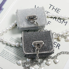 Pearl Chain Waist Belt Fanny Pack with Lipstick Bag