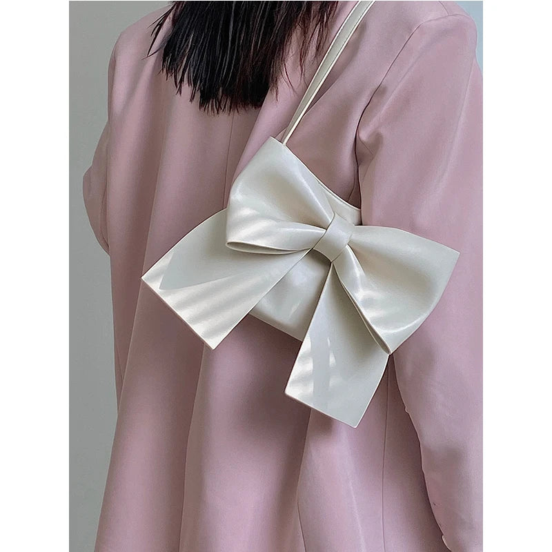 Bowknot Women's Shoulder Bag PU Leather Tote Handbag