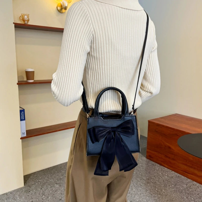 Bowknot Women's Portable Shoulder Bag Big Bow Ladies Underarm Bags