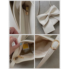 Bowknot Women's Shoulder Bag PU Leather Tote Handbag