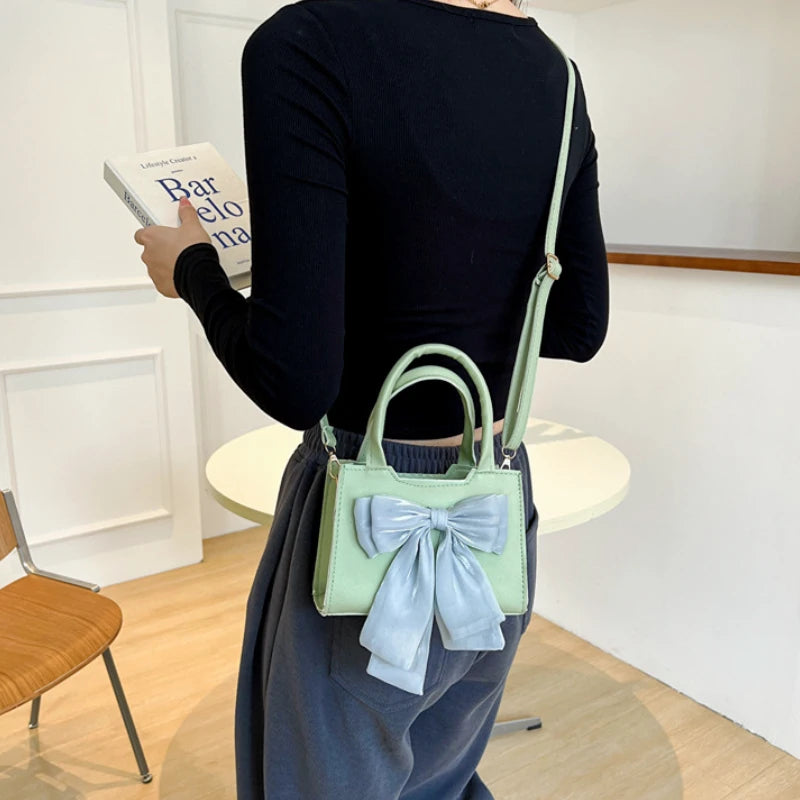 Bowknot Women's Portable Shoulder Bag Big Bow Ladies Underarm Bags