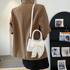 Bowknot Women's Portable Shoulder Bag Big Bow Ladies Underarm Bags