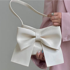 Bowknot Women's Shoulder Bag PU Leather Tote Handbag