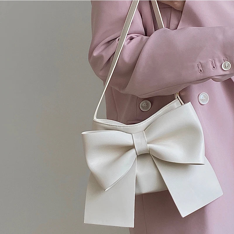 Bowknot Women's Shoulder Bag PU Leather Tote Handbag