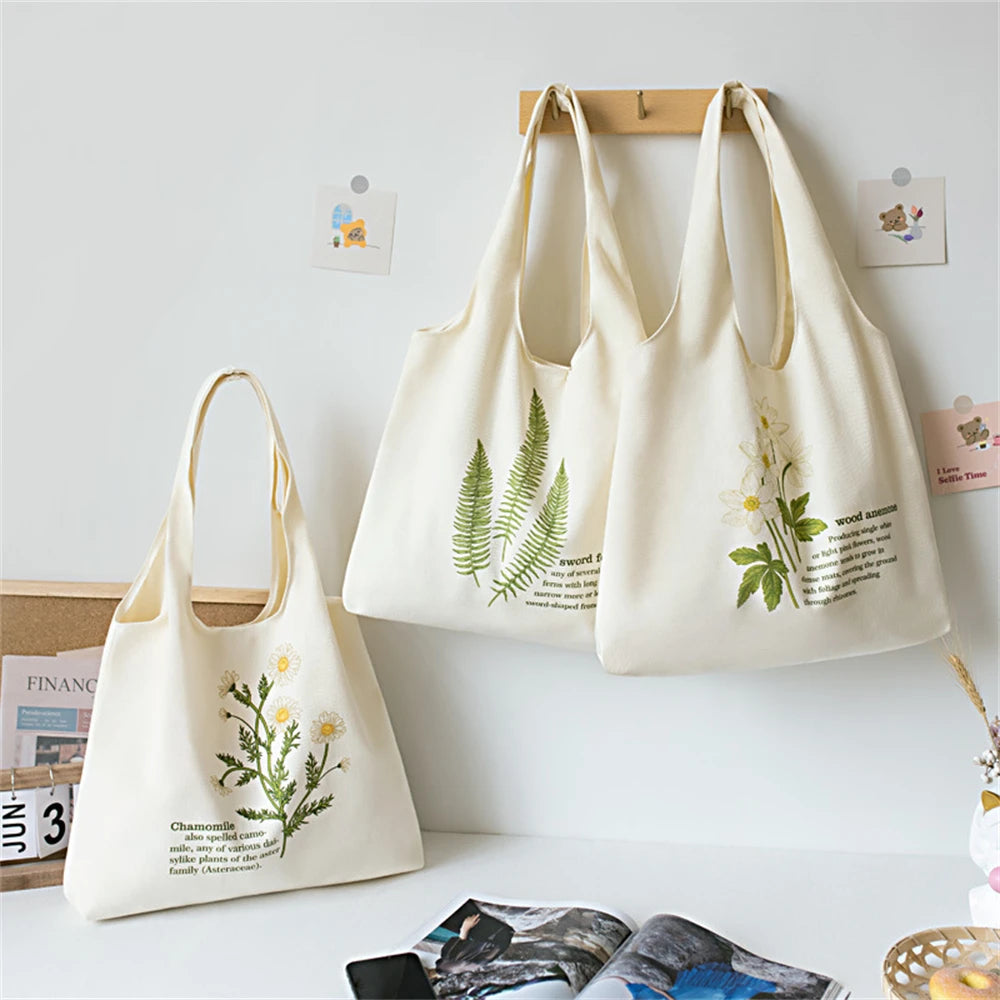 Canvas Vest Shopping Bags Eco Reusable Foldable Shoulder Bag