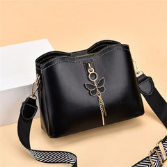 Butterfly Tassel Leather Messenger Bag for Women