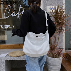 Leather Women Half Moon Bags Large Capacity Hobo Shopper Bag