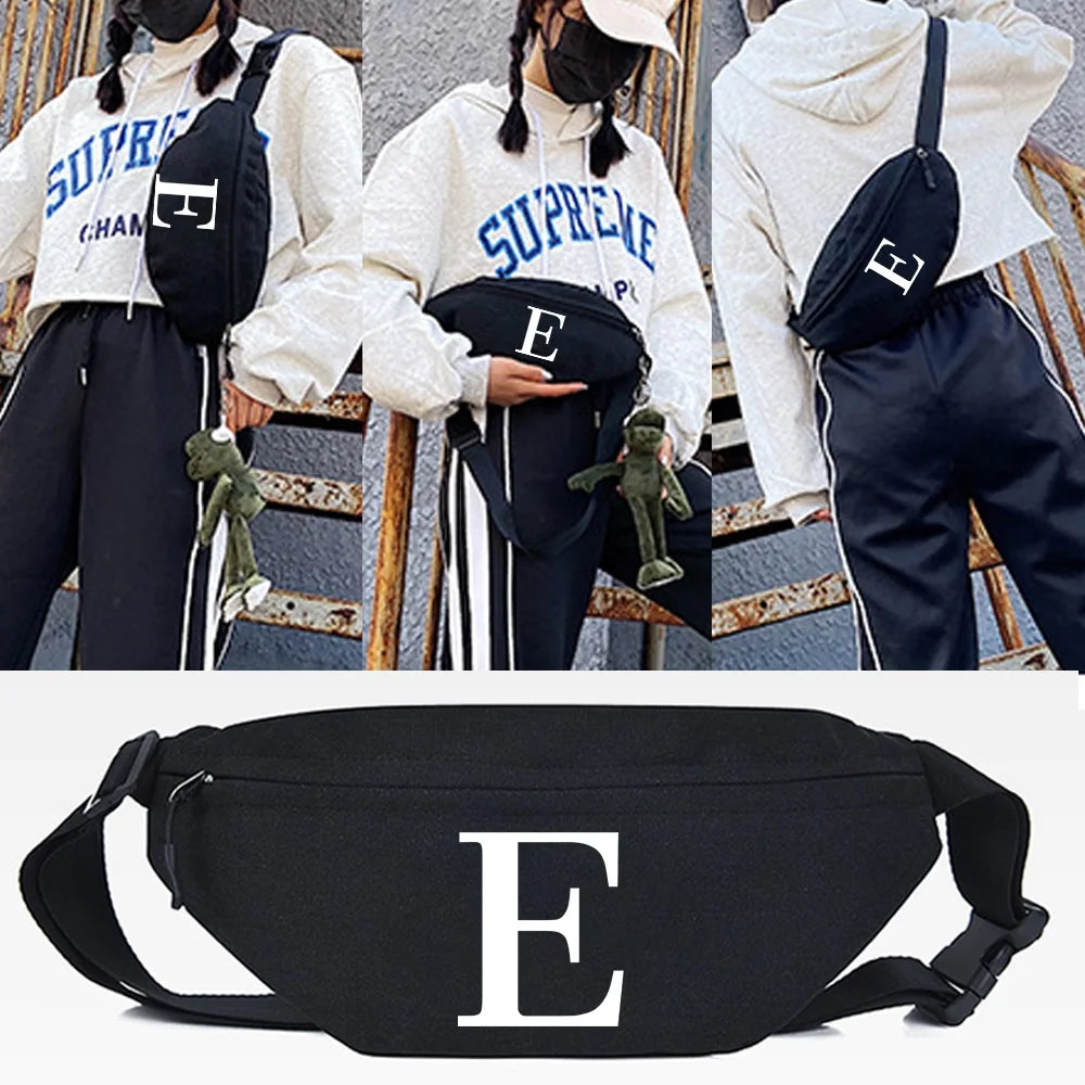 E Print Waist Bags Crossbody Shoulder Bag Zipper Phone Bum Bag