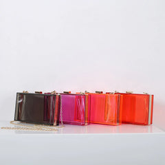 Acrylic Square Crossbody Bag Small Messenger Wedding Clutch Purse