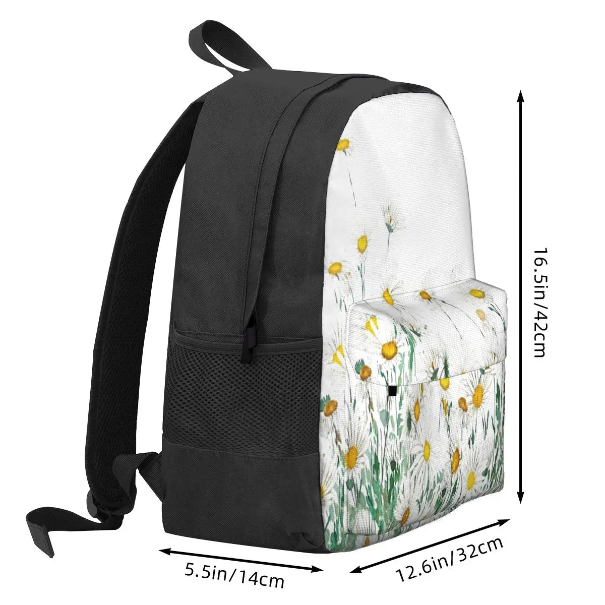 Margaret Daisy Horizontal Backpacks Men's and Women's Zipper School Backpacks