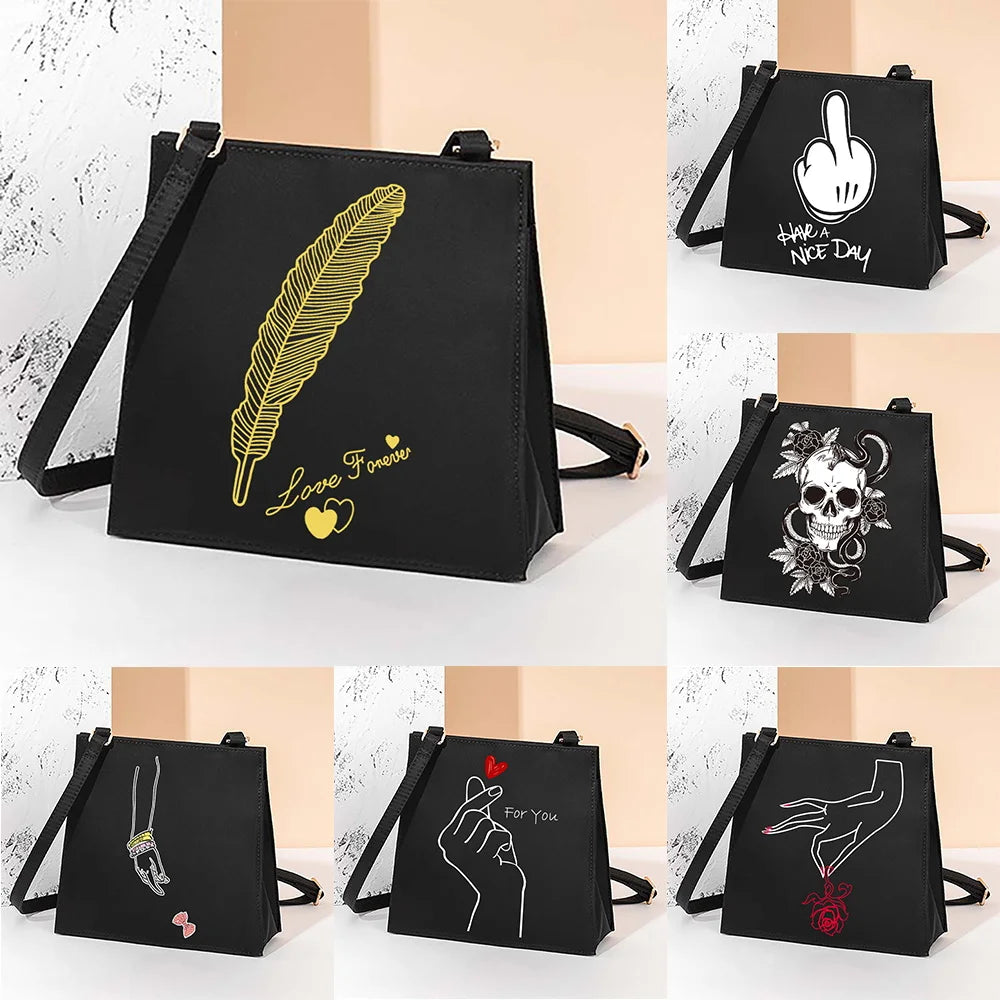 Small Square Bag Women Tote Shoulder Casual Messenger Portable Cosmetic Bag