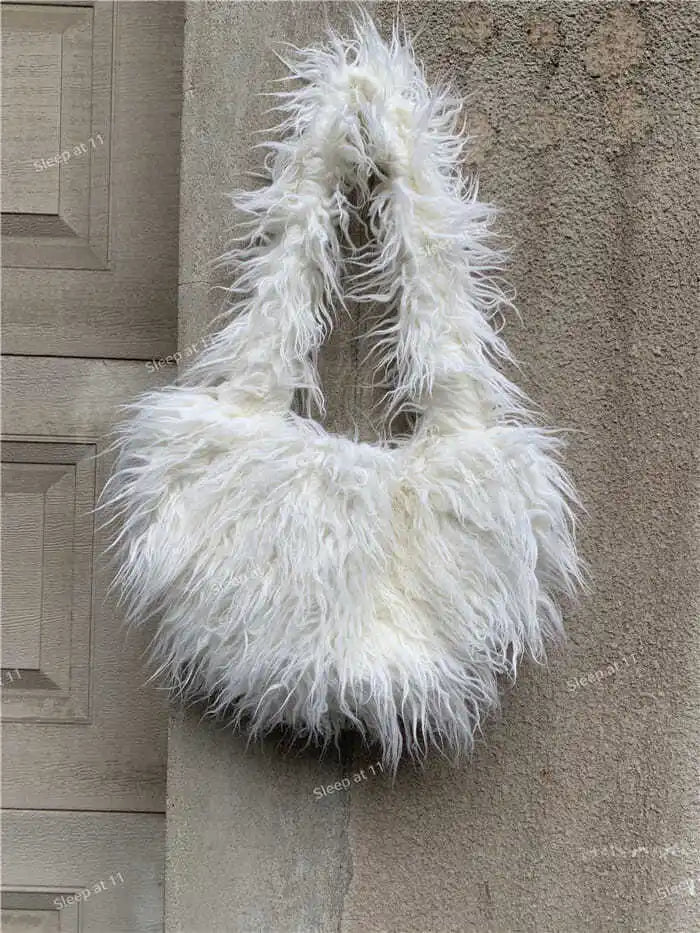 Shoulder Bags Women Long Hairy Underarm Ladies Handbags All-match