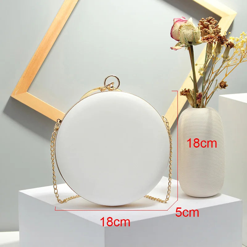 Mini Flower Round Evening Bag Women's Handbag Chain Shoulder Bags Party Purse