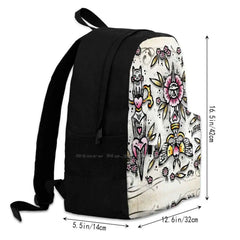 Wholehearted Animal Daggers Traditional Tattoo Flash Large Capacity Backpack