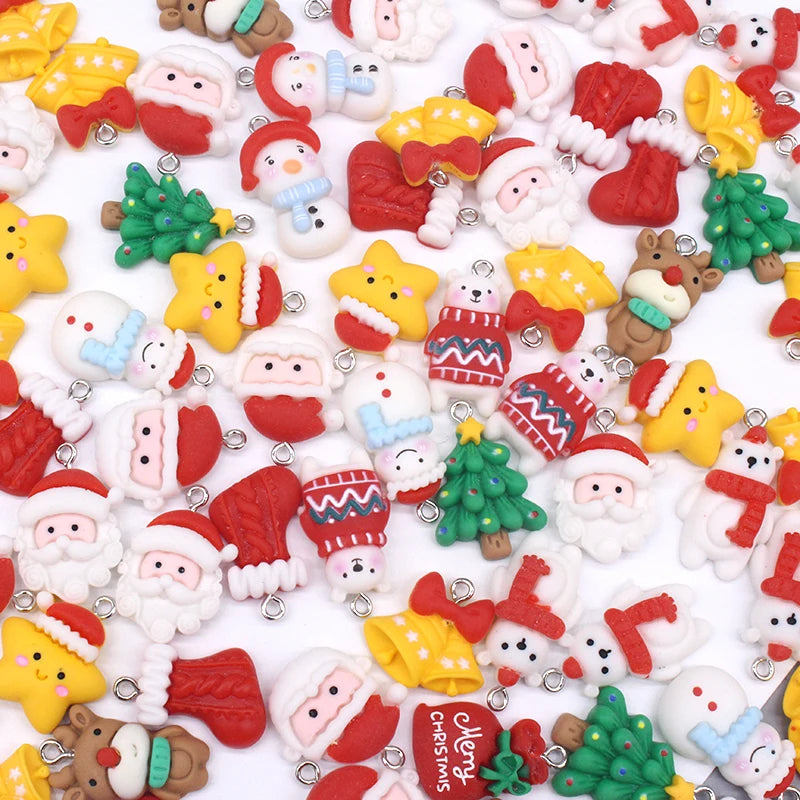 Christmas Resin Charms Santa/Polar Bear/Earrings