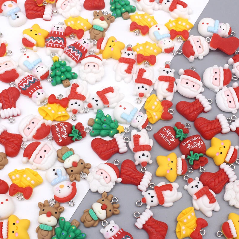 Christmas Resin Charms Santa/Polar Bear/Earrings
