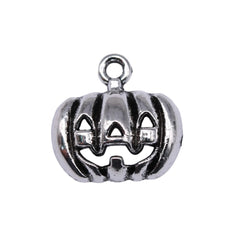 150pcs Halloween Pumpkin Charms 16x16mm Antique Silver Charms