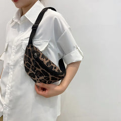 Leopard Crossbody Bag Waterproof Waist Bag Handbag for Women