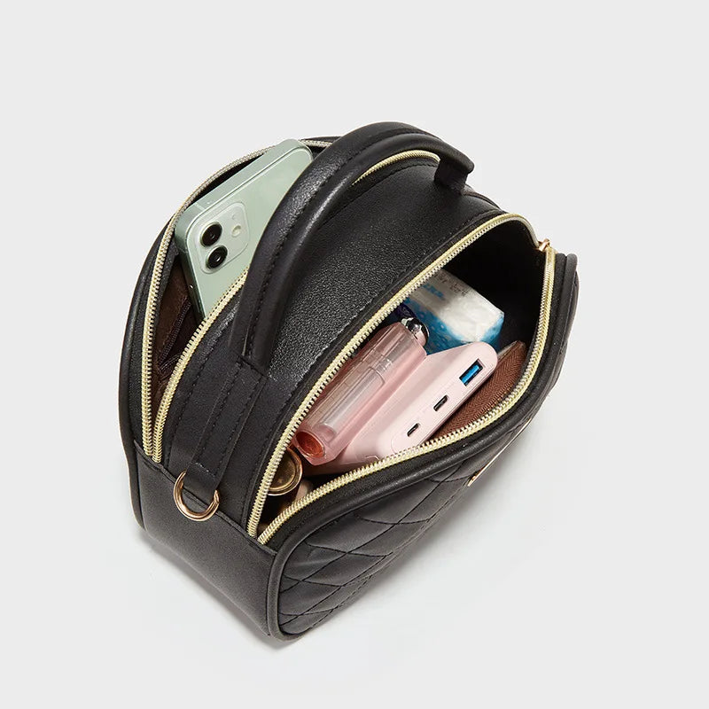Embroidered Double Zipper Handbag for Women