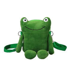 Funny Cartoon Plush Frog Bag Women Shoulder Messenger Bag