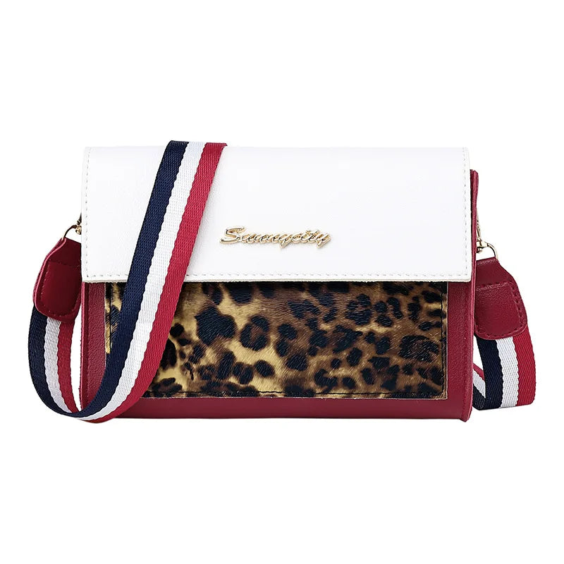 Leopard Bag Stripe Square Sling Phone Small Women's Bag