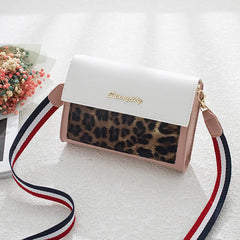 Leopard Bag Stripe Square Sling Phone Small Women's Bag