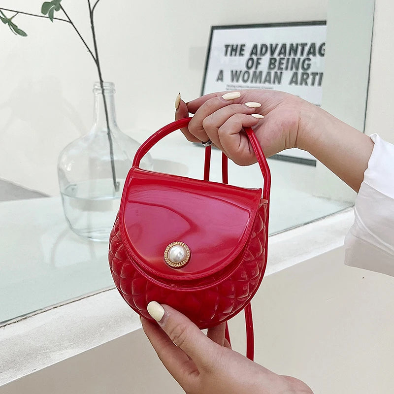 Mini Pearl Bag PVC Crossbody Small Purse Women Handbag