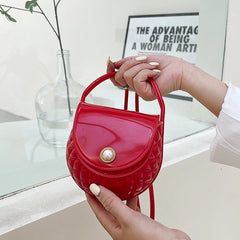 Mini Pearl Bag PVC Crossbody Small Purse Women Handbag