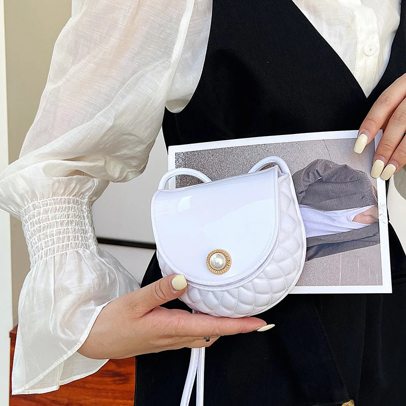 Mini Pearl Bag PVC Crossbody Small Purse Women Handbag
