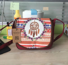 Canvas Crossbody Bag Women Shoulder Bag Embroidery